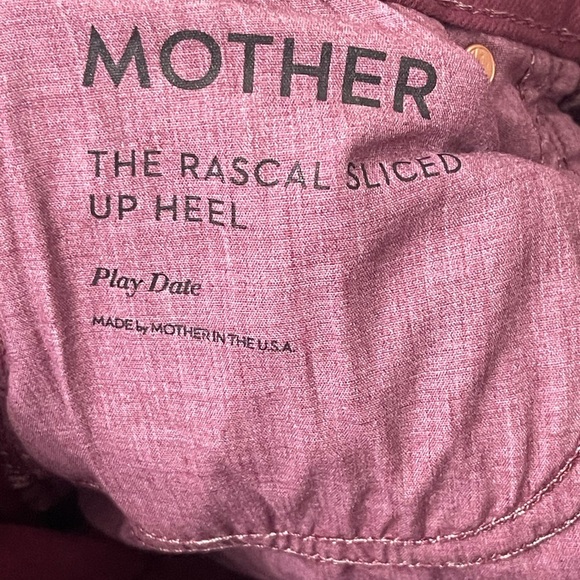 Mother Jeans Rascal Sliced Up Heel in Play Date Burgundy Wash - Size 27 - Picture 9 of 9